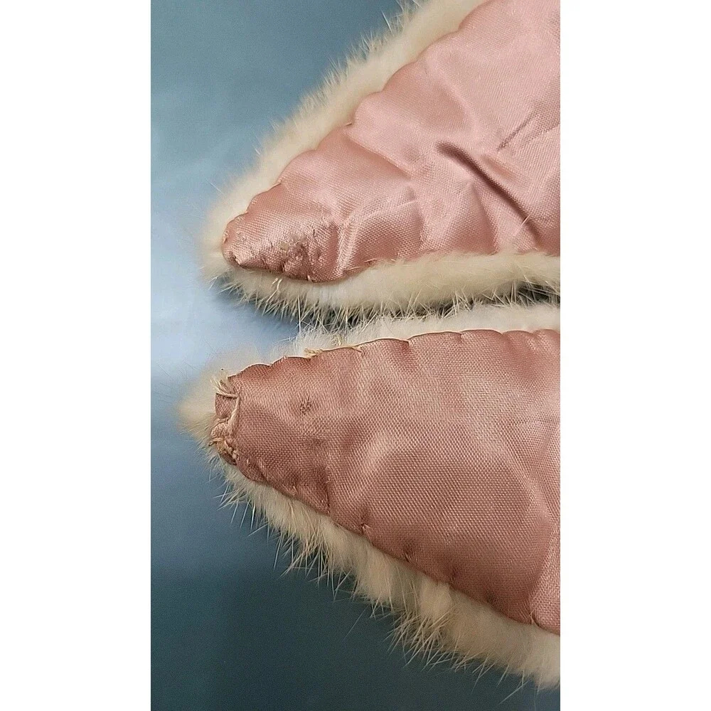 Vintage Blonde Mink Fur Collar Detachable Coat Sweater Wrap Stole Autumn Haze